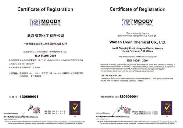 ISO 1400 certification